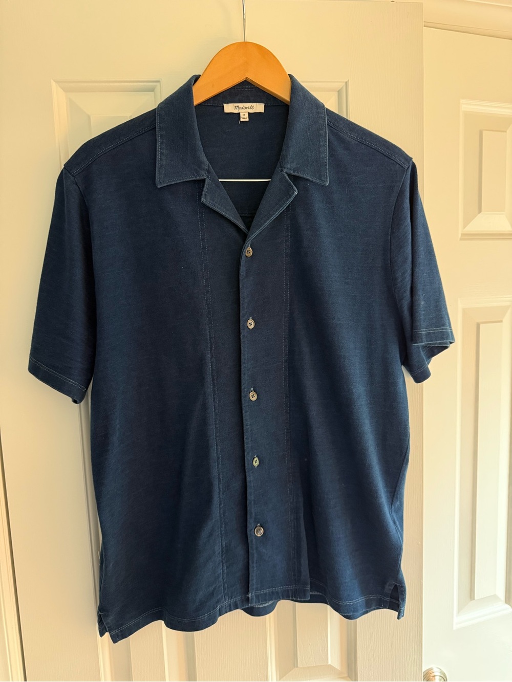 Madewell Men's Indigo-Dyed Camp Collar Shirt - Picture 1 of 3